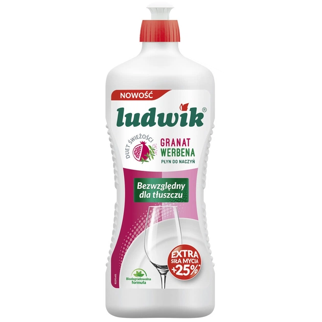 Засіб для ручного миття посуду Ludwik Гранат з вербеною 900 г (5900498028331) - зображення 1