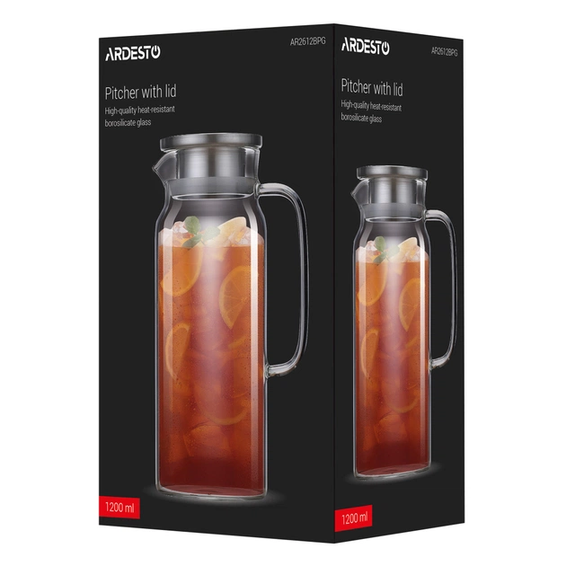 Глечик Ardesto 1200мл, боросилікатне скло, прозорий (AR2612BPG) - picture 4