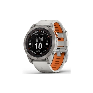 Смарт-годинник Garmin fenix 7 Pro Saph Solar, Ti w/ Fog Gry/Ember Orange Band, GPS (010-02777-21) зображення 1