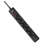 Мережевий фільтр живлення 2E 5XSchuko, 3G*1.5мм, 3*USB-A, 2м, black (2E-SP515M2USBBK) - зменшене зображення 2