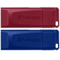 USB флеш накопичувач Verbatim 2x32GB Store 'n' Go Slider Red/Blue USB 2.0 (49327) - зменшене зображення 1