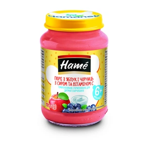 Дитяче пюре Hame яблоко і чорниця з сиром, 190 г (8595139702793) зображення 1