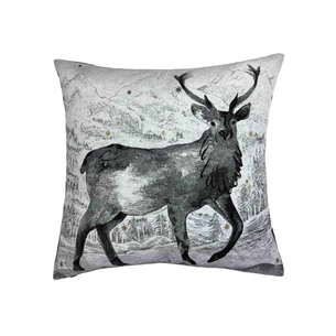 Подушка Прованс гобеленова декоративна Black Night Олень 45х45 см (024574) зображення 1