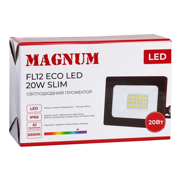 Прожектор MAGNUM FL12 ECO LED 20Вт slim 6500К IP65 (90022011) - picture 5