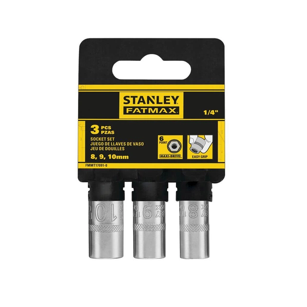 Набір торцевих головок Stanley торцевих 1/4" Maxi Drive, із шестигранним профілем, 3 шт: 8, 9, 10 мм. (FMMT17091-0) - picture 2