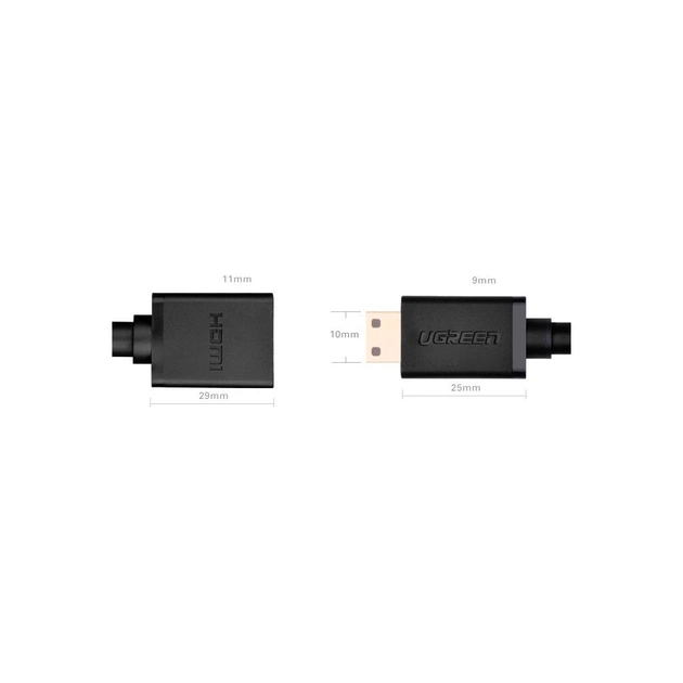 Перехідник Mini HDMI M to HDMI F 0.22m black Ugreen (20137) - picture 7
