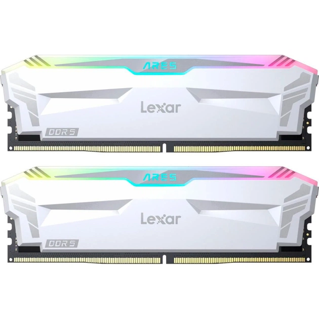 Модуль пам'яті для комп'ютера DDR5 32GB (2x(16GB) 6400 MHz Ares RGB White Lexar (LD5EU016G-R6400GDWA) - зображення 1