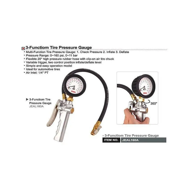 Пістолет для підкачки коліс Toptul 1/4" професійний (JEAL160A) - picture 3