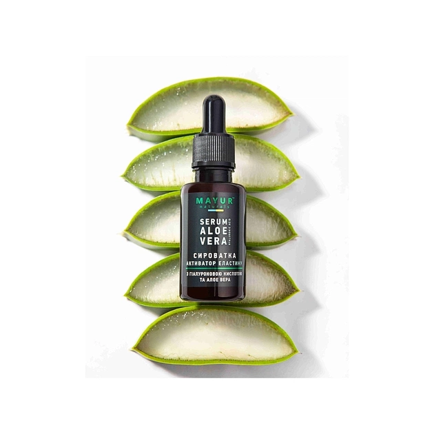 Сироватка для обличчя Mayur Зволожувальна Активатор еластину з алое вера та гіалуроновою кислотою 30 мл (4820230953305) - picture 3