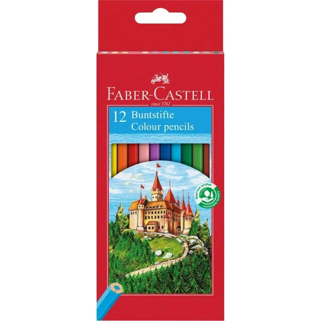 Олівці кольорові Faber-Castell Замок та лицарі,12 кольорів (120112) (5514) - зображення 1