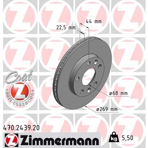 Гальмівний диск ZIMMERMANN 470.2439.20 зображення 1