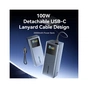 Батарея універсальна Vention 20000 mAh 100W Gray TFT Display Type (FKCH0) - зменшене зображення 3