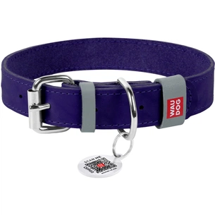 Нашийник для тварин WAUDOG Classic шкіряний 20 мм х 30-39 см фіолетовий (02179) зображення 1