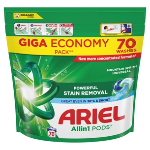 Капсулы для стирки Ariel Pods All-in-1 Горный родник 70 шт. (8700216764193) изображение 1