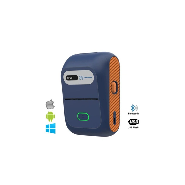Принтер етикеток UKRMARK DP26BL bluetooth, USB, синій (900884) - зображення 1