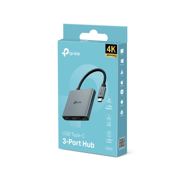 Концентратор TP-Link USB-C 3-in-1 1xUSB 3.0 + 1xUSB-C PD 100W + 1xHDMI (UH3020C) - picture 11