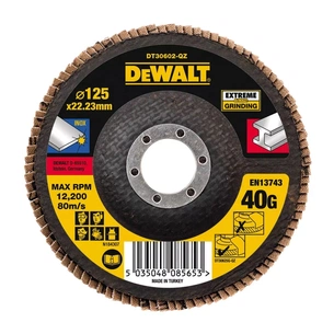 Круг зачистний DeWALT пелюстковий INOX Extreme, метал, 125x22.23 мм, G 40 мкм (DT30602) зображення 1