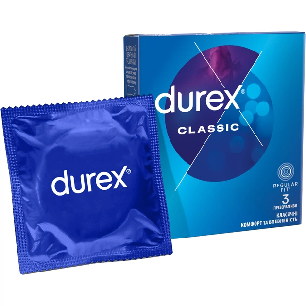 Презервативи Durex Classic латексні з силіконовою змазкою (класичні) 3 шт. (5010232954250) - picture 1