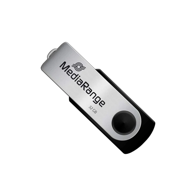 USB флеш накопичувач Mediarange 32GB Black/Silver USB 2.0 (MR911) - зображення 1
