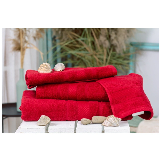 Рушник MirSon набір банний 5000 SoftNess Bordo 40x70, 50x90, 70x140, 100x150 (2200003183245) - изображение 1