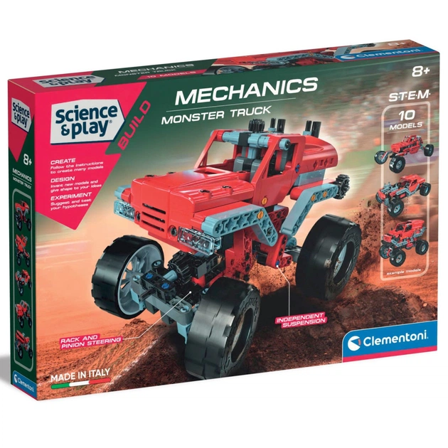 Конструктор Clementoni 10 в 1 Monster Truck, серія Science & Play, 200 деталей (75038) - изображение 1