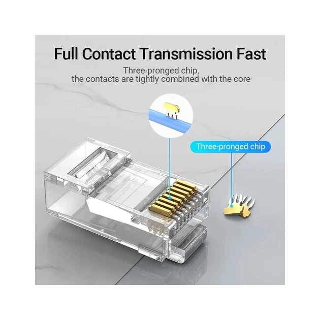 Конектор RJ45 UTP Cat.6 Modular 10 шт. Vention (IDDR0-10) - зображення 3