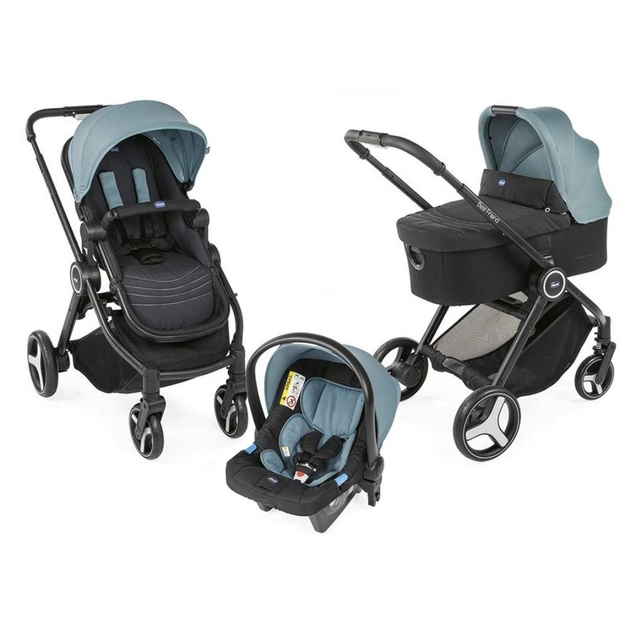 Коляска Chicco 3 в 1 Trio Best Friend+ Light Чорно-зелена (79421.60) - зображення 1