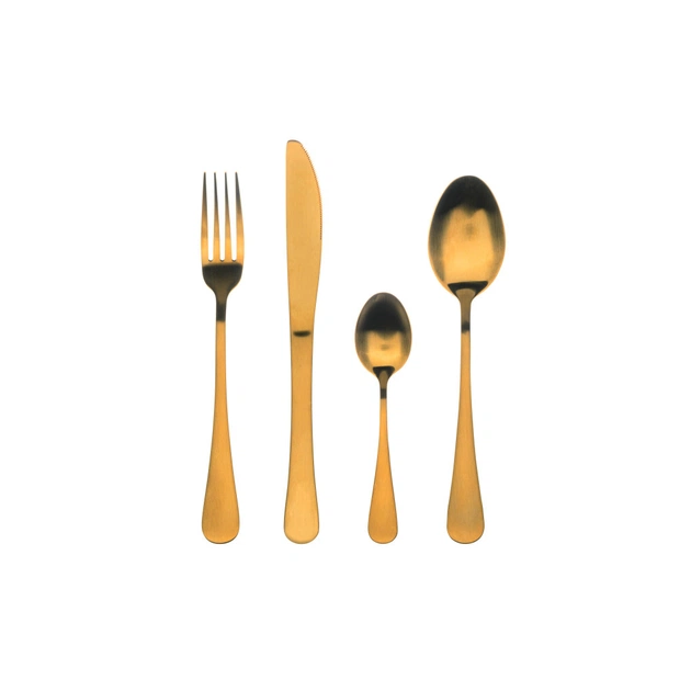 Набір столових приборів Bergner Munich gold matt 24 предмета (BG-5134-GD) - зображення 1