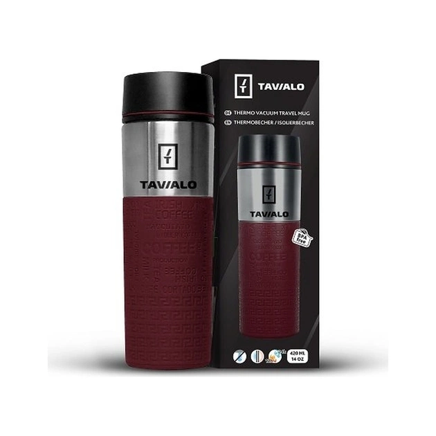 Термокружка Tavialo + 2 ущільнювальних кільця 420 мл Бордовий (190420103) - зображення 4