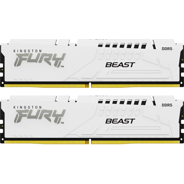 Модуль памяти для компьютера DDR5 64GB (2x32GB) 5200 MHz FURY Beast White Kingston Fury (ex.HyperX) (KF552C40BWK2-64) - изображение 1