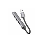 Концентратор HOCO USB to USB 3.0 + 3xUSB 2.0 metal gray (6931474765468) - зменшене зображення 3
