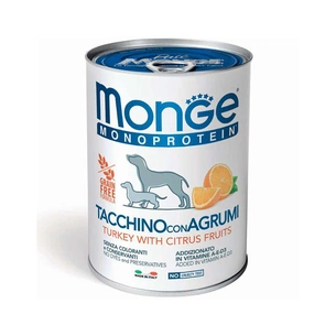 Консерви для собак Monge Dog Fruit Monoprotein індичка з цитрусами 400 г (8009470014335) зображення 1