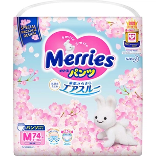 Підгузки Merries (UJ) Sakura Розмір M 6-11 кг 74 шт (4901301401953) зображення 1