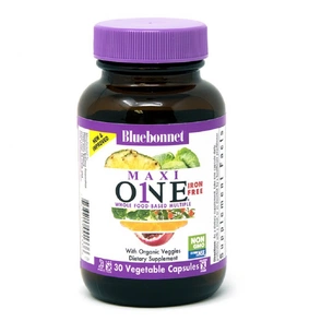 Мультивітамін Bluebonnet Nutrition Мультивітаміни без заліза, MAXI ONE Iron Free, 30 вегетаріанських капсул (BLB0133) зображення 1