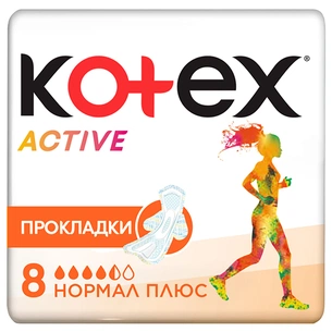 Гігієнічні прокладки Kotex Active Normal 8 шт. (5029053570532) зображення 1