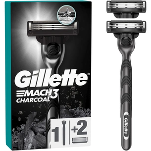 Бритва Gillette Mach3 Charcoal Деревне вугілля З 2 змінними картриджами (8700216074308) изображение 1