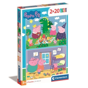 Пазл Clementoni 2 в 1 Peppa Pig, 2 по 20 елементів (24778) зображення 1