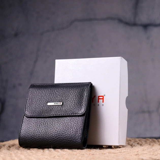 Портмоне Karya Из натуральной кожи Черное (21315) - изображение 11