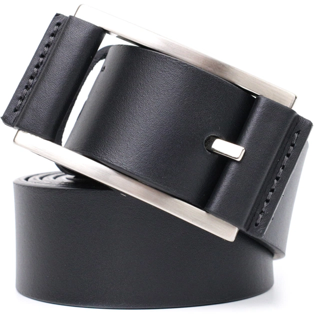 Ремінь Grande Pelle Шкіряний брючний з квадратною пряжкою Чорний (11679) - зображення 7