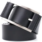 Ремінь Grande Pelle Шкіряний брючний з квадратною пряжкою Чорний (11679) - зменшене зображення 7