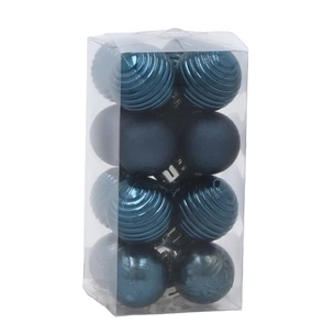 Ялинкова іграшка Chomik пластикові кульки ,16шт, 3 см, сині (5900779893955_1) зображення 1