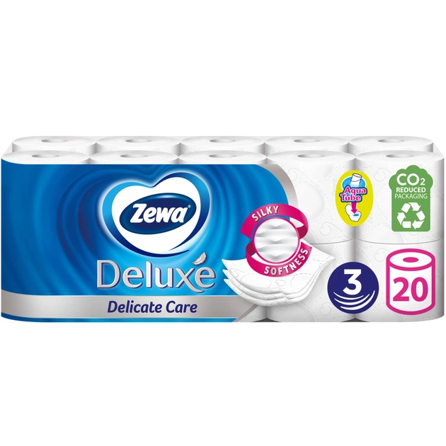 Туалетний папір Zewa Deluxe білий 3 шари 20 рулонів (7322540593204) - изображение 1