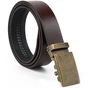 Ремінь Vintage Чоловічий з латунною пряжкою автомат Коричневий (20264) - зменшене зображення 5
