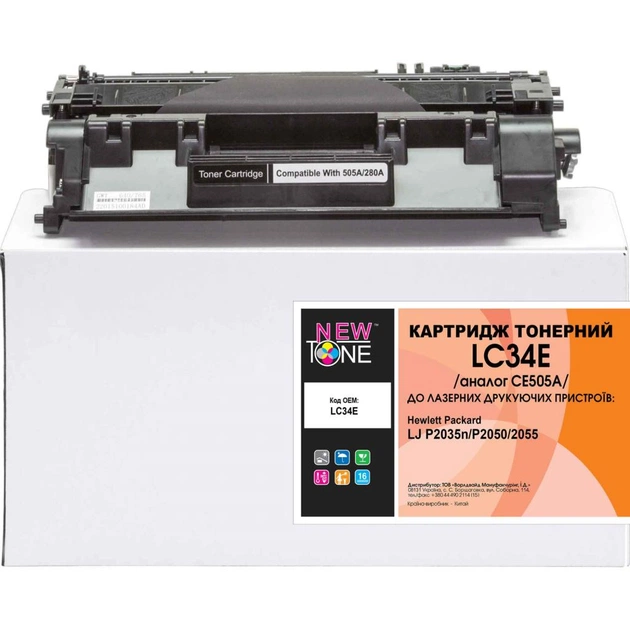 Картридж NewTone для HP LJ P2035/2055 аналог CE505A (LC34E) - изображение 1