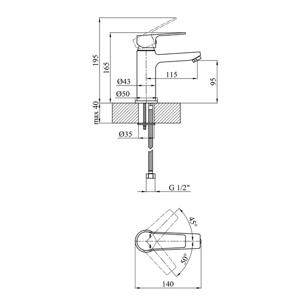 Душовий гарнітур Kroner Armada-C064K + змішувач Hagen-C010 (CVS30211) - зображення 12