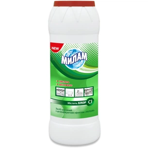 Порошок для чищення ванн Мілам з дезінфікуючим ефектом з хлором 500 г (4820152290670) зображення 1