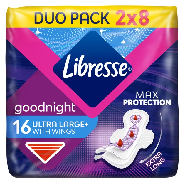 Гігієнічні прокладки Libresse Ultra Goodnight Large 16 шт. (7322540960273) - picture 1