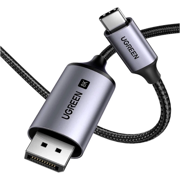 Кабель мультимедійний USB-C to DisplayPort M 2.0m 8K CM556 black Ugreen (25158) - зображення 1