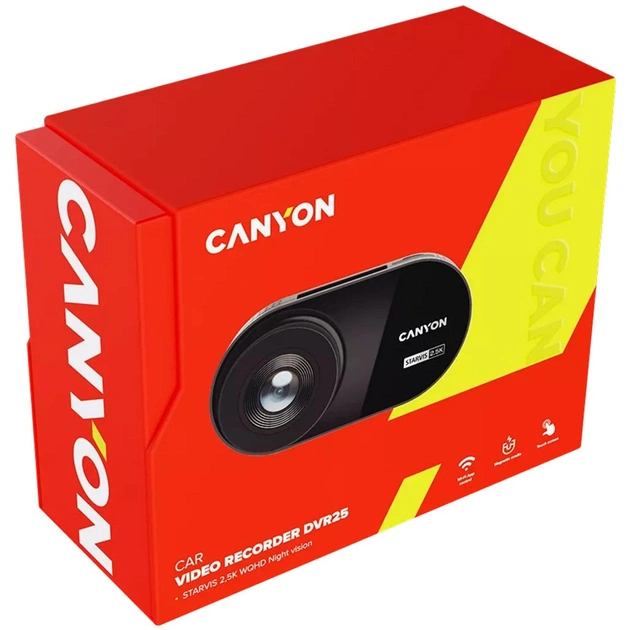Відеореєстратор Canyon DVR25 WQHD 2.5K 1440p Wi-Fi Black (CND-DVR25) - зображення 12