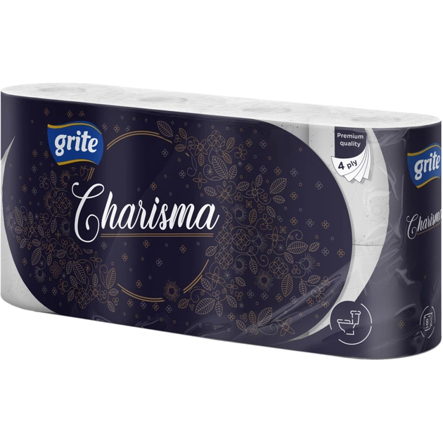 Туалетний папір Grite Charisma 4 шари 8 рулонів (4770023348828) - зображення 1